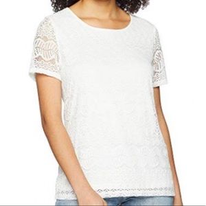 Calvin Klein Short Sleeve Lace Top